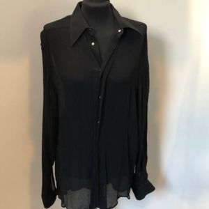 Thierry Mugler Sheer Black Blouse